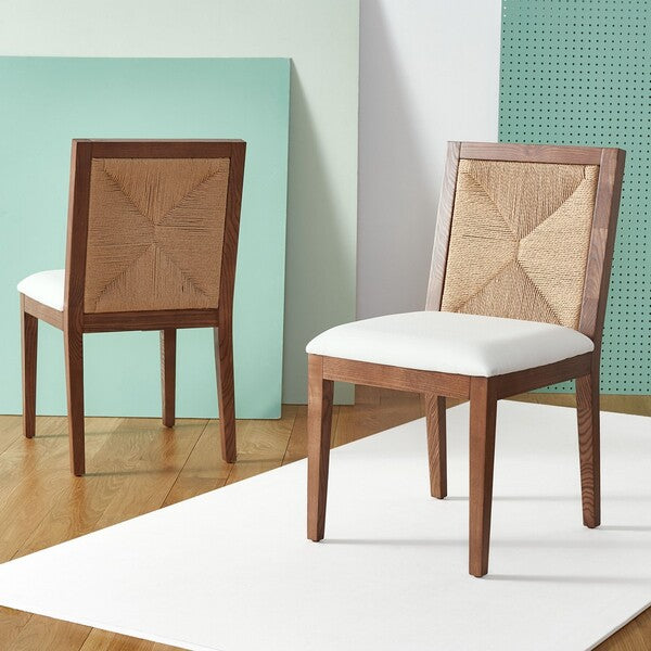 Safavieh Emilio Woven Dining Chair Set Of 2 - Walnut | Dining Chairs | Modishstore - 2