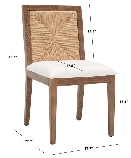 Safavieh Emilio Woven Dining Chair Set Of 2 - Walnut | Dining Chairs | Modishstore - 4