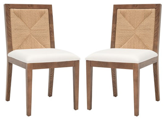 Safavieh Emilio Woven Dining Chair Set Of 2 - Walnut | Dining Chairs | Modishstore