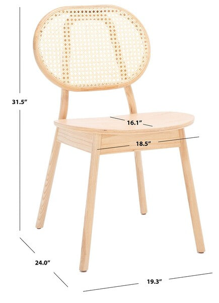 Safavieh Kristianna Rattan Back Chair Set Of 2 - Natural | Dining Chairs | Modishstore - 3