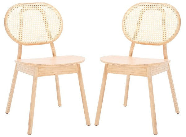 Safavieh Kristianna Rattan Back Chair Set Of 2 - Natural | Dining Chairs | Modishstore - 4