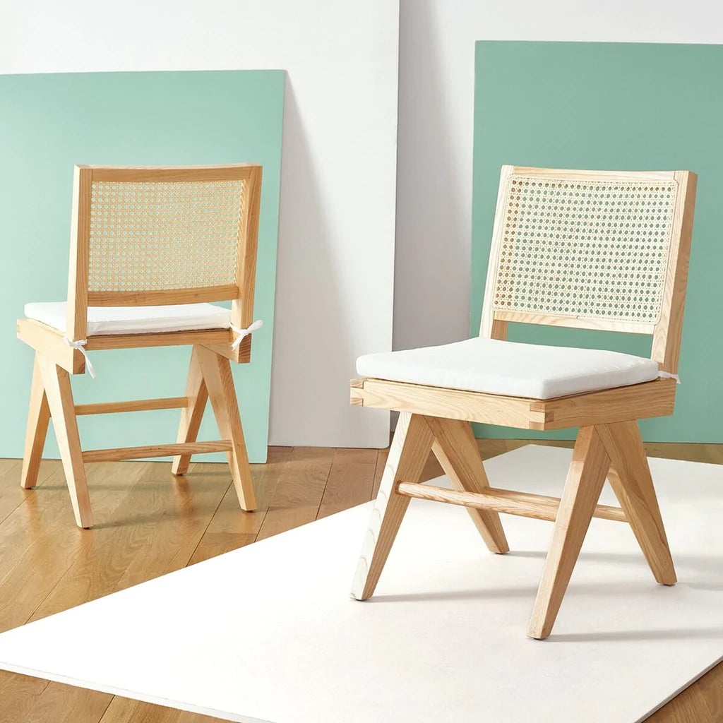 Safavieh Colette Rattan Dining Chair Set Of 2 - Natural | Dining Chairs | Modishstore