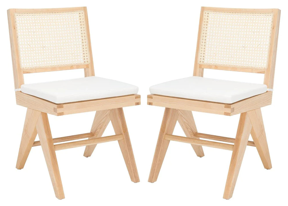 Safavieh Colette Rattan Dining Chair Set Of 2 - Natural | Dining Chairs | Modishstore - 2