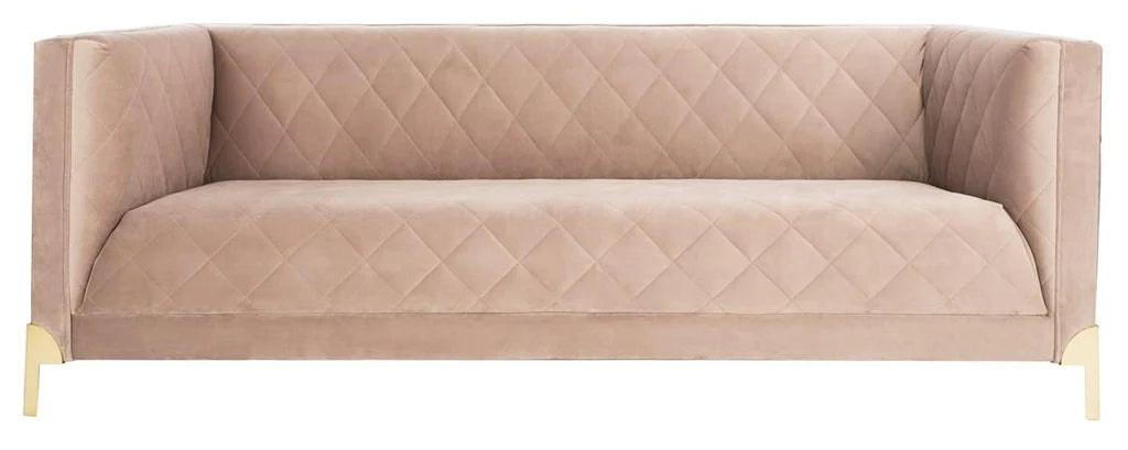 Safavieh Luanna Diamond Trellis Fabric Sofa - Pale Mauve