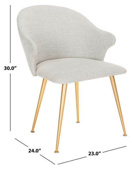 Safavieh Edmond Arm Chair - Light Gray | Dining Chairs | Modishstore - 3