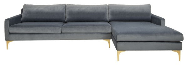 Safavieh Brayson Chaise Sectional Sofa - Dusty Blue | Sectional | Modishstore - 2