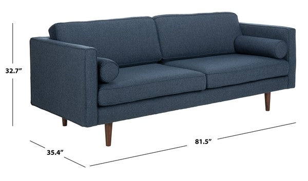 Safavieh Hurley Mid-Century Sofa - Dark Blue | Sofas | Modishstore - 3