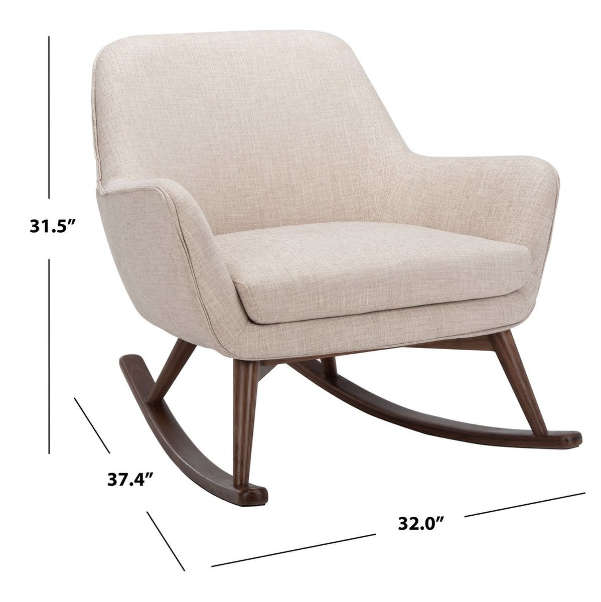 Safavieh Mack Mid-Century Rocking Chair | Rocking Chairs | Modishstore - 14