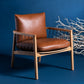 Safavieh Caramel Midcentury Leathe Chai | Accent Chairs | Modishstore
