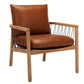 Safavieh Caramel Midcentury Leathe Chai | Accent Chairs | Modishstore - 4