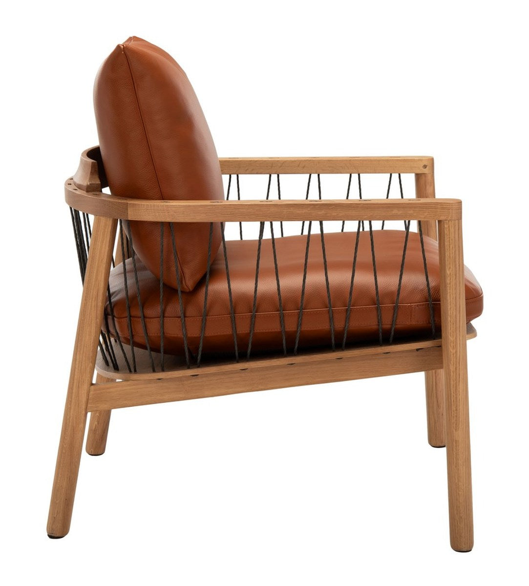 Safavieh Caramel Midcentury Leathe Chai | Accent Chairs | Modishstore - 3