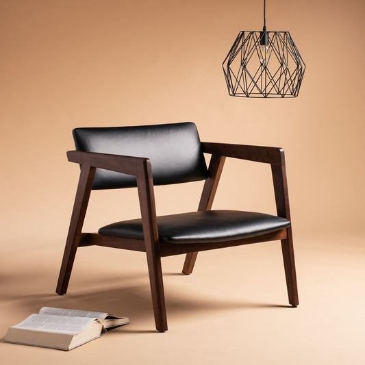 Safavieh Ìäclair Midcentury Leather Chair | Accent Chairs | Modishstore