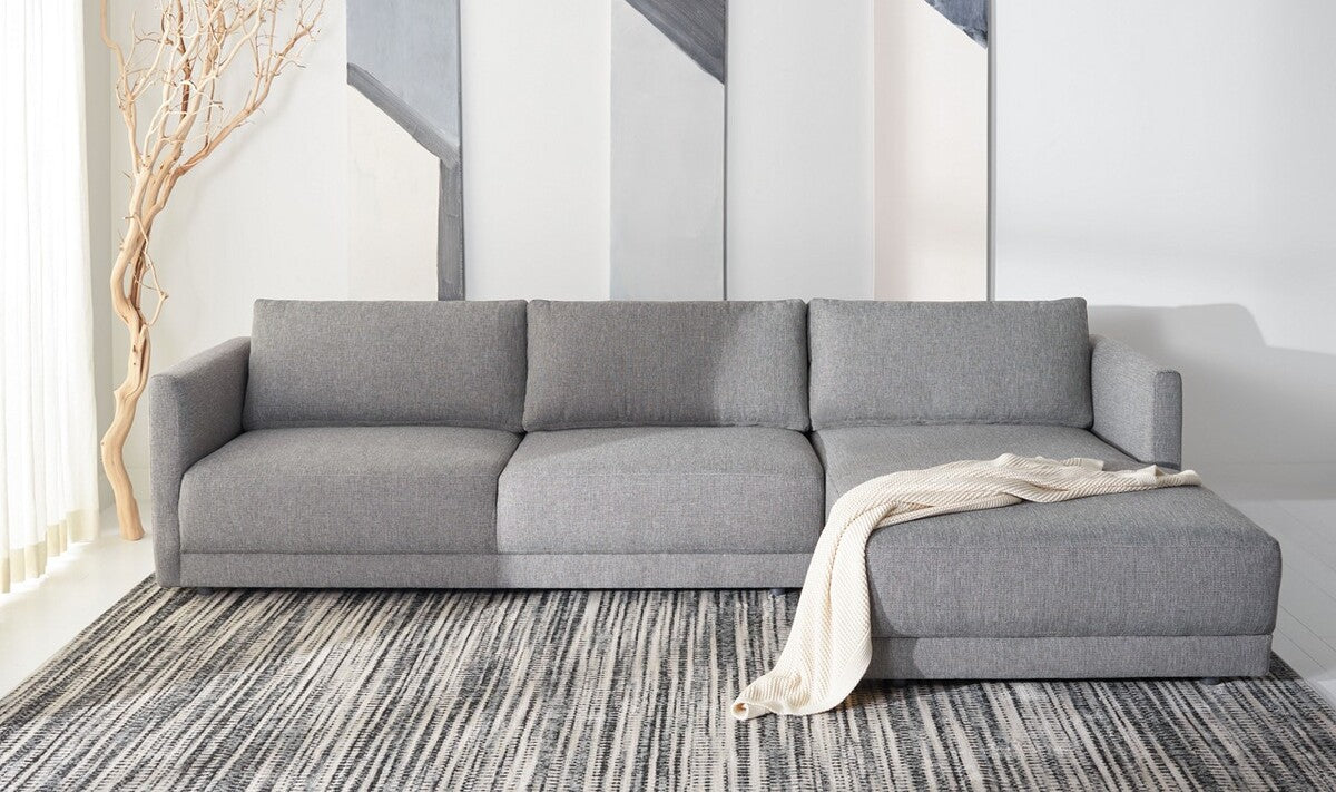 Safavieh Ludovic Contemporary Sofa - Dark Gray | Sectional | Modishstore