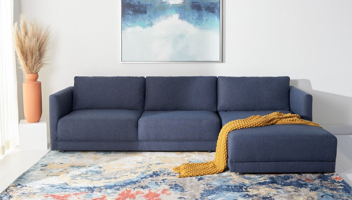 Safavieh Ludovic Contemporary Sofa - Dark Blue | Sectional | Modishstore