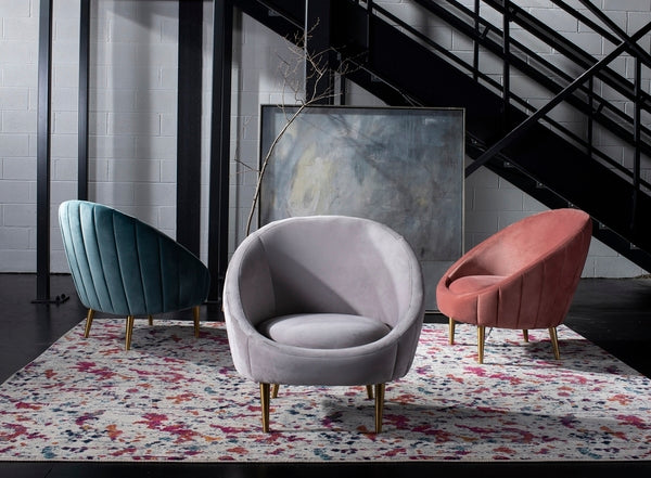 Safavieh Razia Channel Tufted Tub Chair - Dusty Rose | Accent Chairs | Modishstore - 5