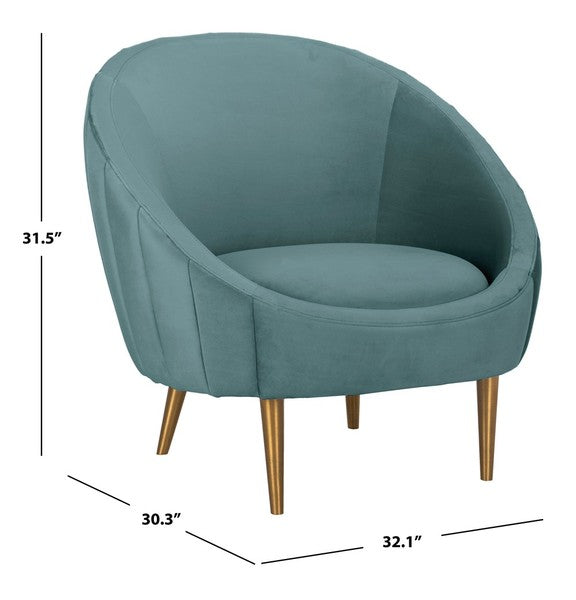Safavieh Razia Channel Tufted Tub Chair - Seafoam | Accent Chairs | Modishstore - 3