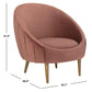 Safavieh Razia Channel Tufted Tub Chair - Dusty Rose | Accent Chairs | Modishstore - 3