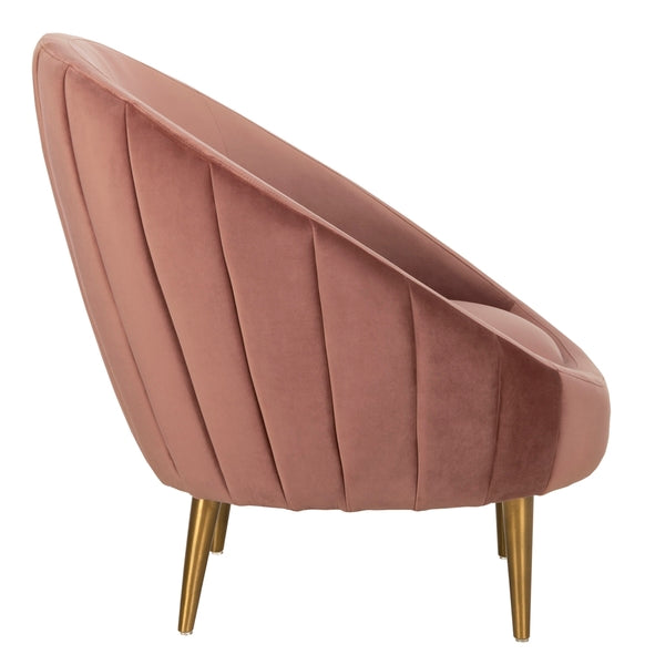 Safavieh Razia Channel Tufted Tub Chair - Dusty Rose | Accent Chairs | Modishstore - 4