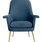 Safavieh Aimee Velvet Arm Chair - Navy | Accent Chairs | Modishstore - 2