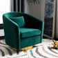 Safavieh Clara Quilted Swivel Tub Chair - Emerald | Accent Chairs | Modishstore