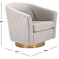 Safavieh Clara Quilted Swivel Tub Chair - Pale Taupe | Accent Chairs | Modishstore - 3