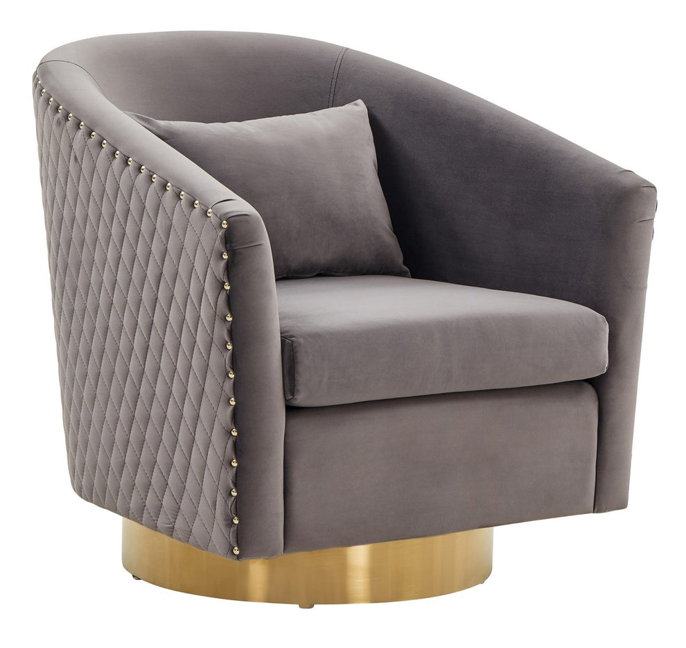 Safavieh Clara Quilted Swivel Tub Chair | Accent Chairs | Modishstore - 3