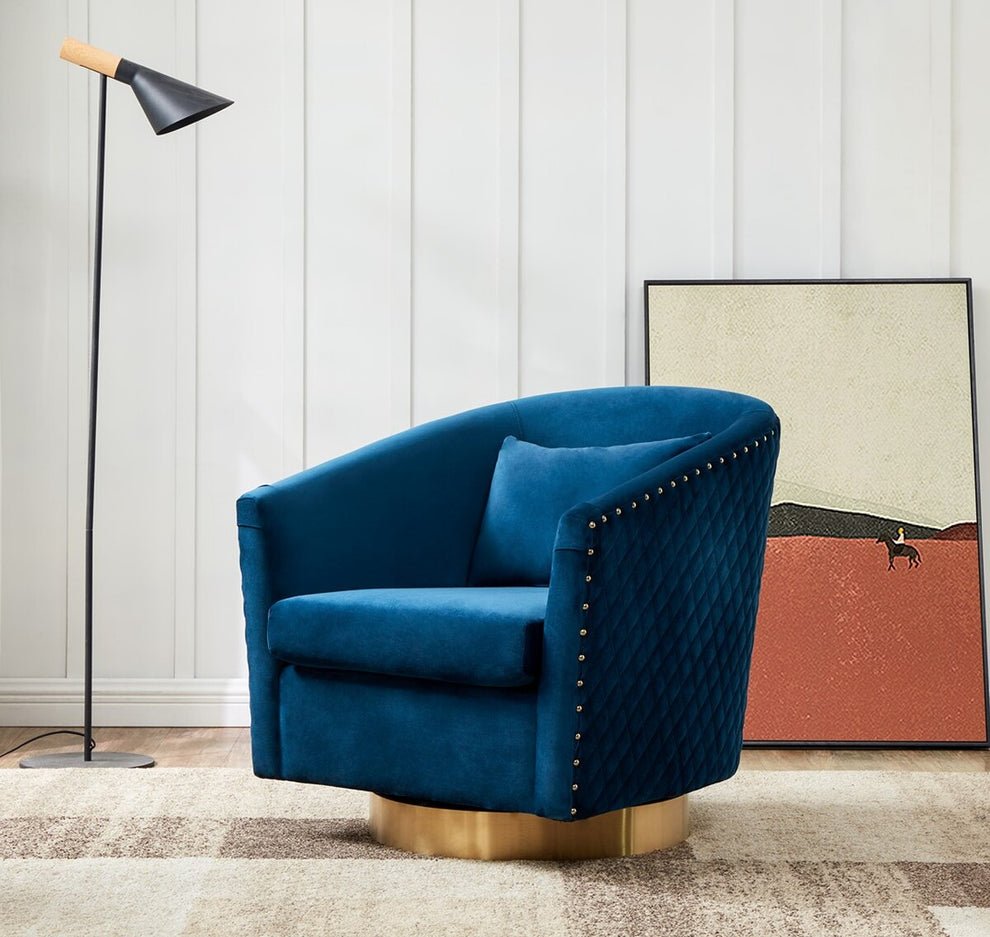 Safavieh Clara Quilted Swivel Tub Chair | Accent Chairs | Modishstore - 6