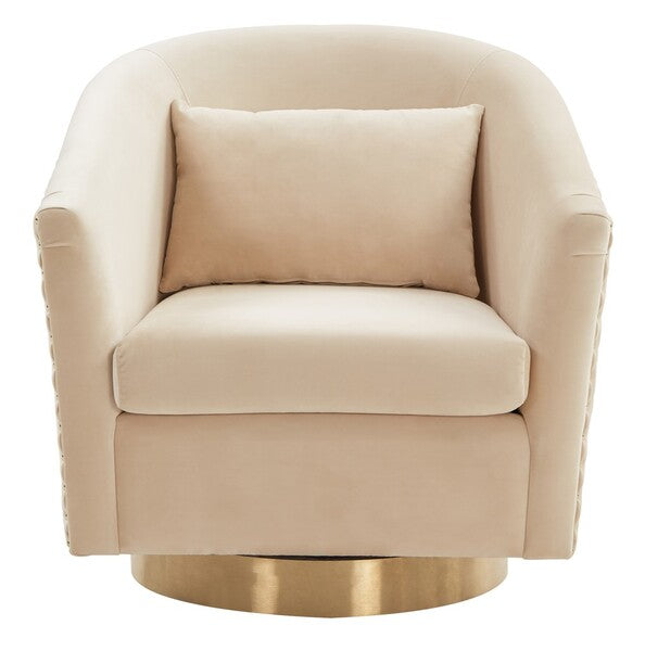 Safavieh Clara Quilted Swivel Tub Chair | Accent Chairs | Modishstore - 12