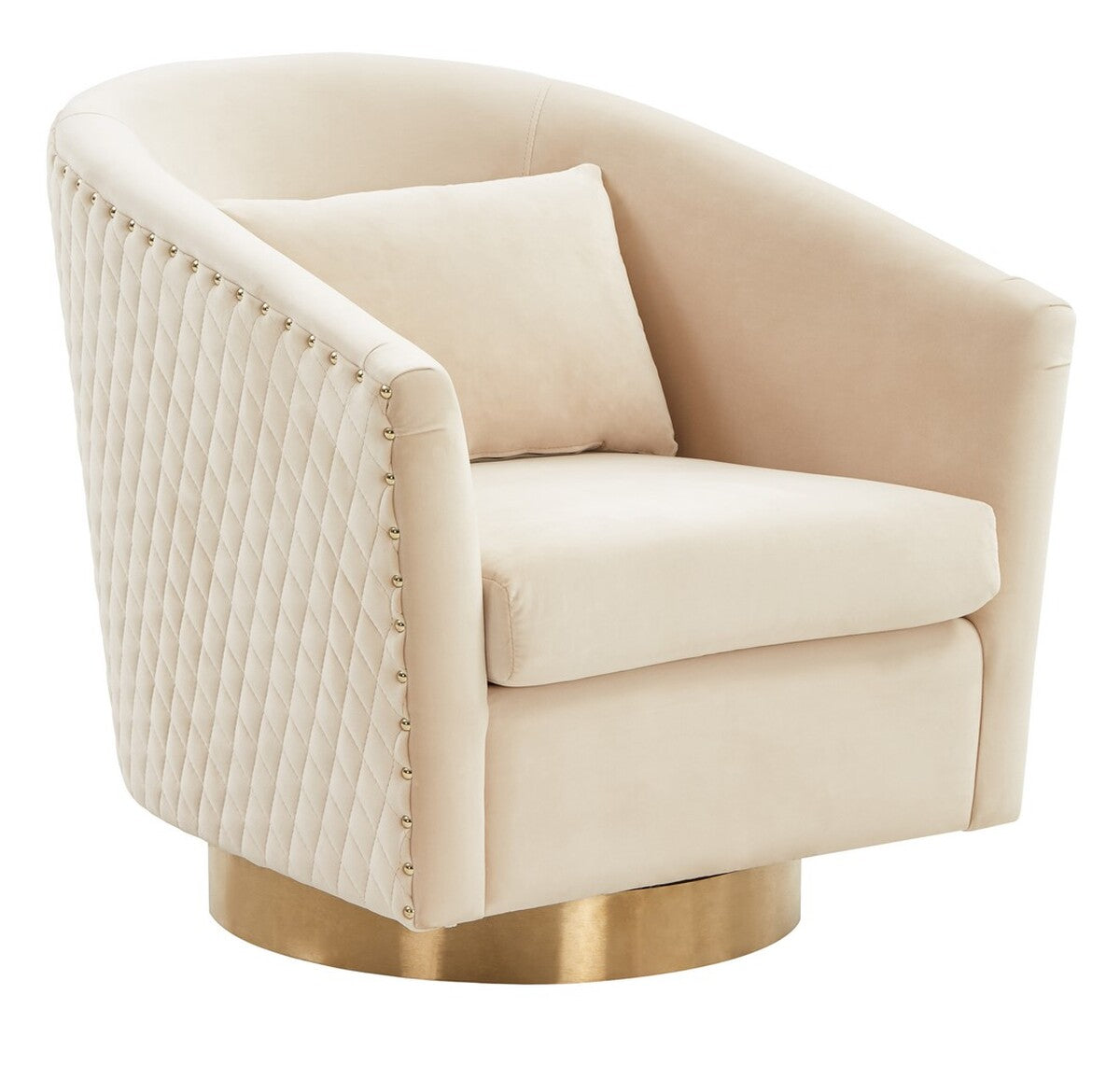 Safavieh Clara Quilted Swivel Tub Chair | Accent Chairs | Modishstore - 15