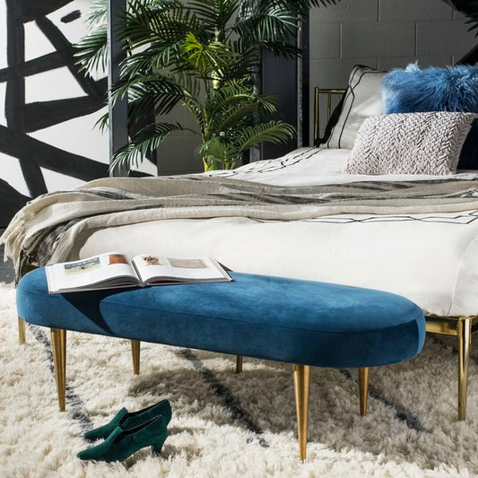 Safavieh Corinne Oval Bench - Navy | Benches | Modishstore