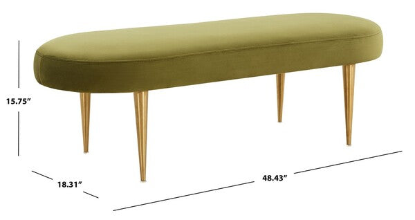 Safavieh Corinne Oval Bench - Olive | Benches | Modishstore - 3