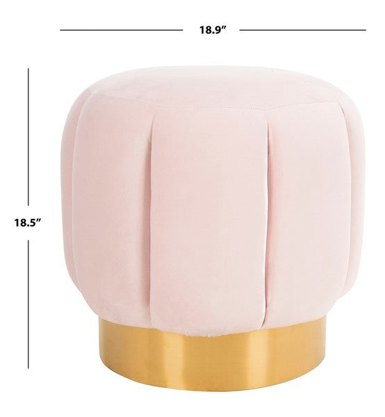 Safavieh Maxine Channel Tufted Otttoman - Pink | Ottomans | Modishstore - 3