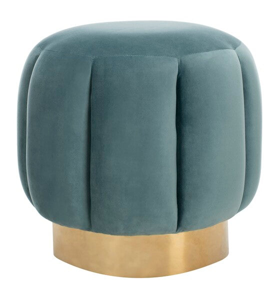 Safavieh Maxine Channel Tufted Otttoman - Seafoam | Ottomans | Modishstore - 2