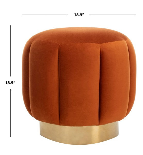 Safavieh Maxine Channel Tufted Otttoman - Sienna | Ottomans | Modishstore - 3