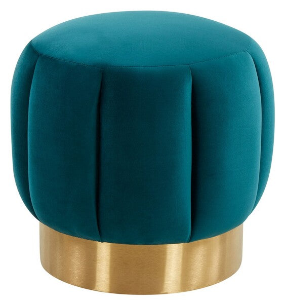 Safavieh Maxine Channel Tufted Otttoman - Petrol | Ottomans | Modishstore - 2