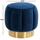 Safavieh Maxine Channel Tufted Otttoman - Navy | Ottomans | Modishstore - 3