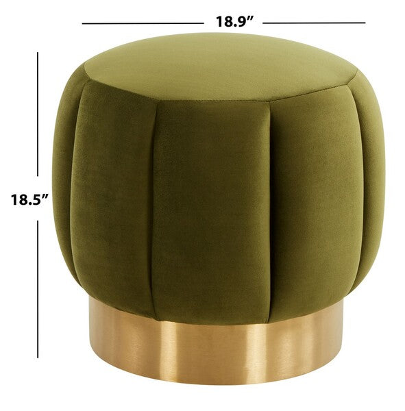 Safavieh Maxine Channel Tufted Otttoman - Olive | Ottomans | Modishstore - 3