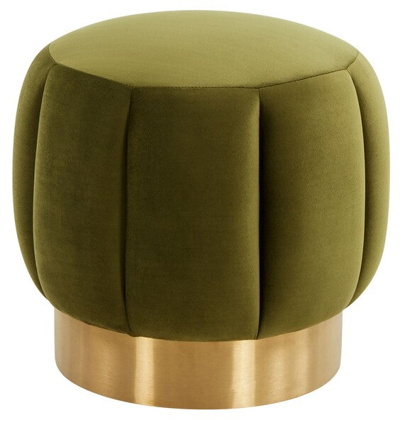 Safavieh Maxine Channel Tufted Otttoman - Olive | Ottomans | Modishstore - 2