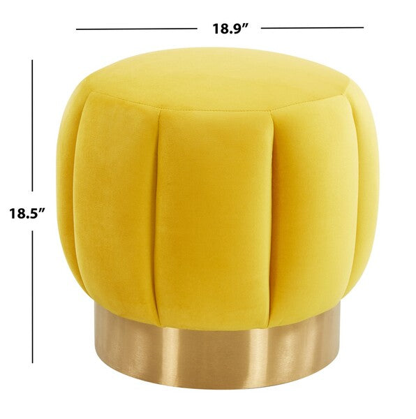 Safavieh Maxine Channel Tufted Otttoman - Marigold | Ottomans | Modishstore - 3