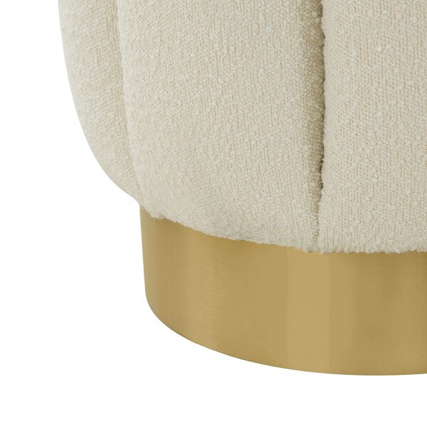 Safavieh Maxine Channel Tufted Otttoman - Ivory | Ottomans | Modishstore - 4