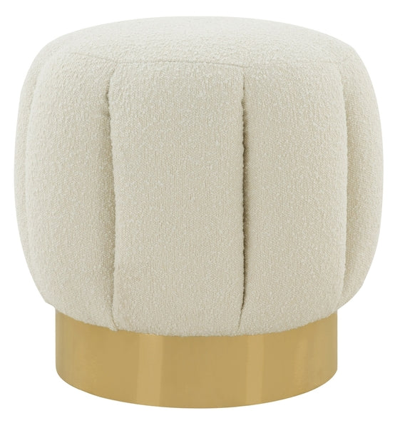 Safavieh Maxine Channel Tufted Otttoman - Ivory | Ottomans | Modishstore - 2