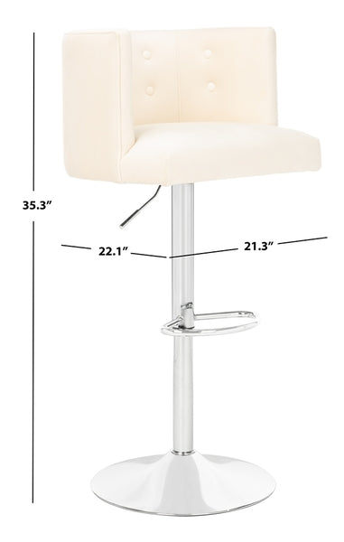 Safavieh Zayna AdjusTable Barstool - Creme | Bar Stools | Modishstore - 3