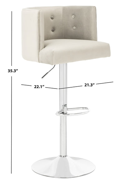 Safavieh Zayna AdjusTable Barstool - Light Gray | Bar Stools | Modishstore - 3