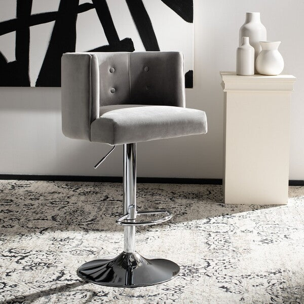 Safavieh Zayna AdjusTable Barstool - Light Gray | Bar Stools | Modishstore
