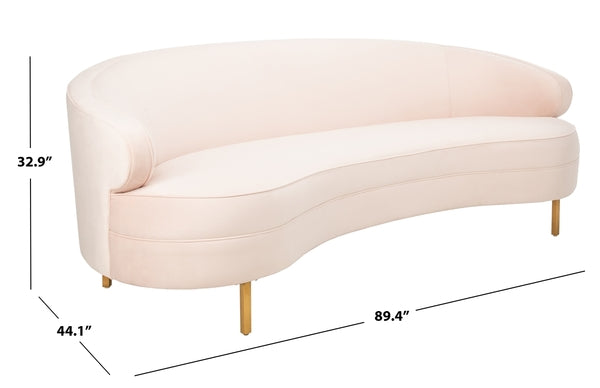Safavieh Primrose Curved Sofa - Light Pink | Sofas | Modishstore - 3