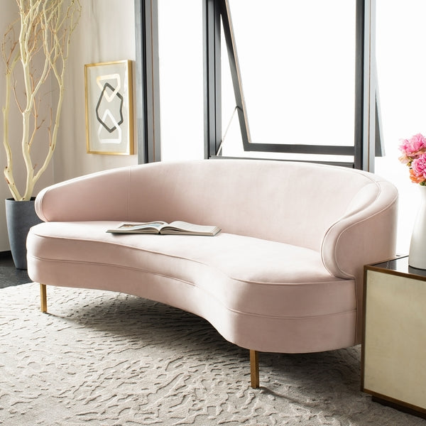 Safavieh Primrose Curved Sofa - Light Pink | Sofas | Modishstore