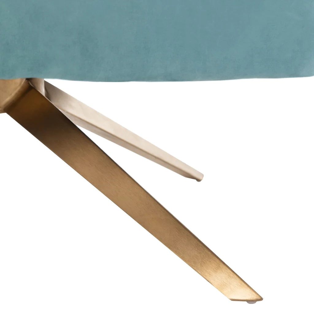 Safavieh Leyla Swivel Velvet Chair - Seafoam | Accent Chairs | Modishstore - 4