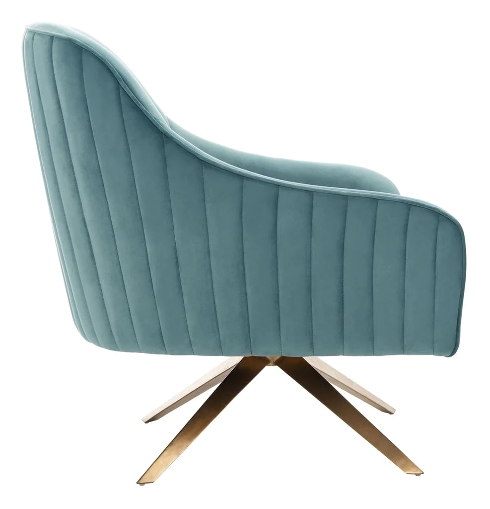 Safavieh Leyla Swivel Velvet Chair - Seafoam | Accent Chairs | Modishstore - 7