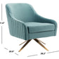 Safavieh Leyla Swivel Velvet Chair - Seafoam | Accent Chairs | Modishstore - 2
