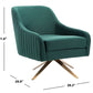 Safavieh Leyla Swivel Velvet Chair - Emerald | Accent Chairs | Modishstore - 3